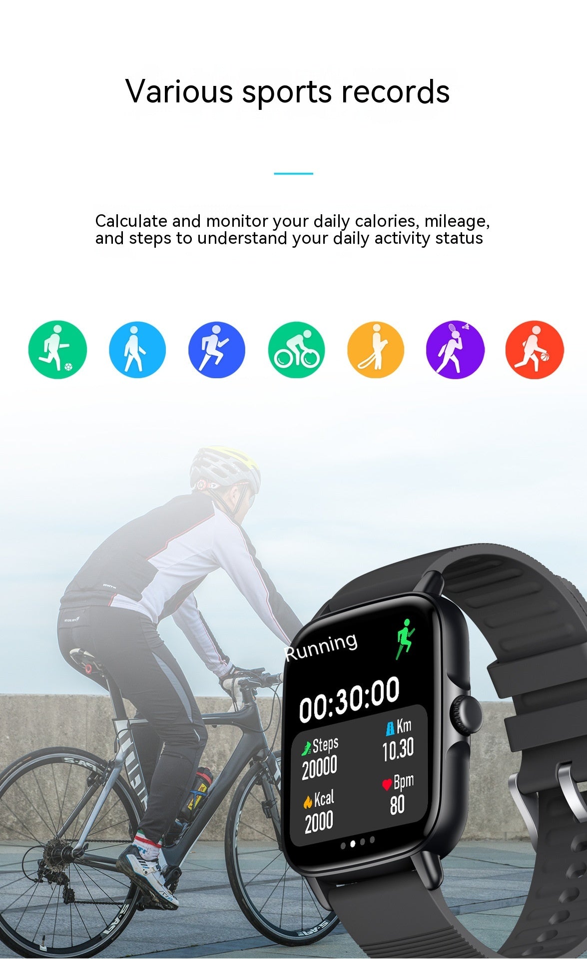 Smart Watch Bluetooth Frecuencia Cardíaca Presión Arterial Oxímetro Paso
