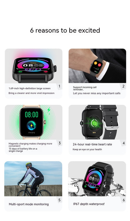 Smart Watch Bluetooth Frecuencia Cardíaca Presión Arterial Oxímetro Paso