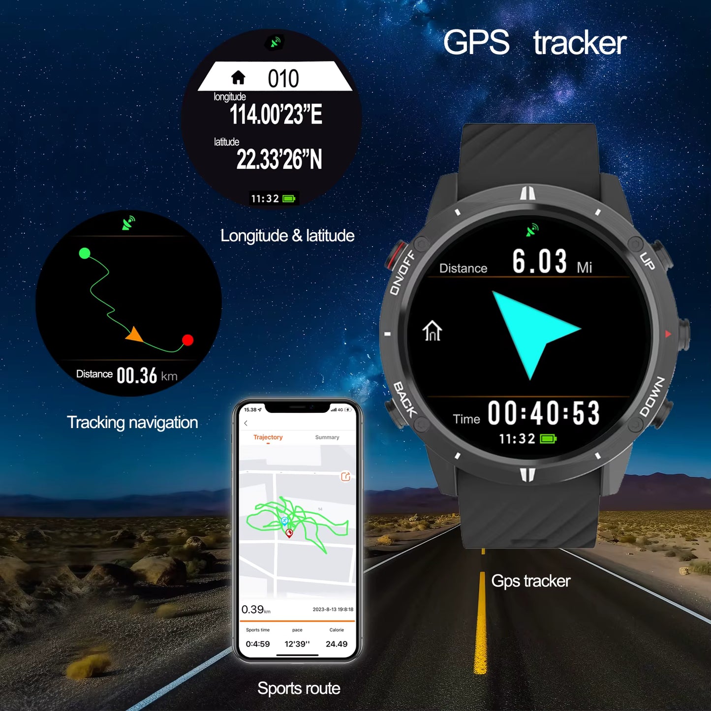 Smart Watch con Posicionamiento GPS y Pulsera Deportiva Bluetooth