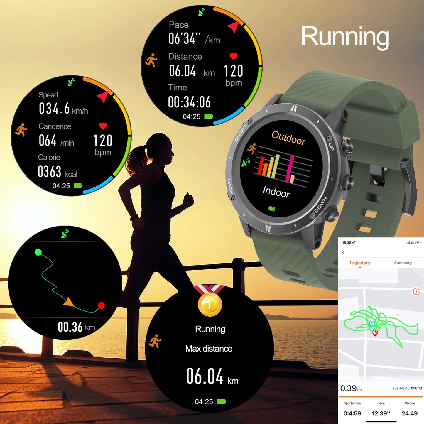 Smart Watch con Posicionamiento GPS y Pulsera Deportiva Bluetooth