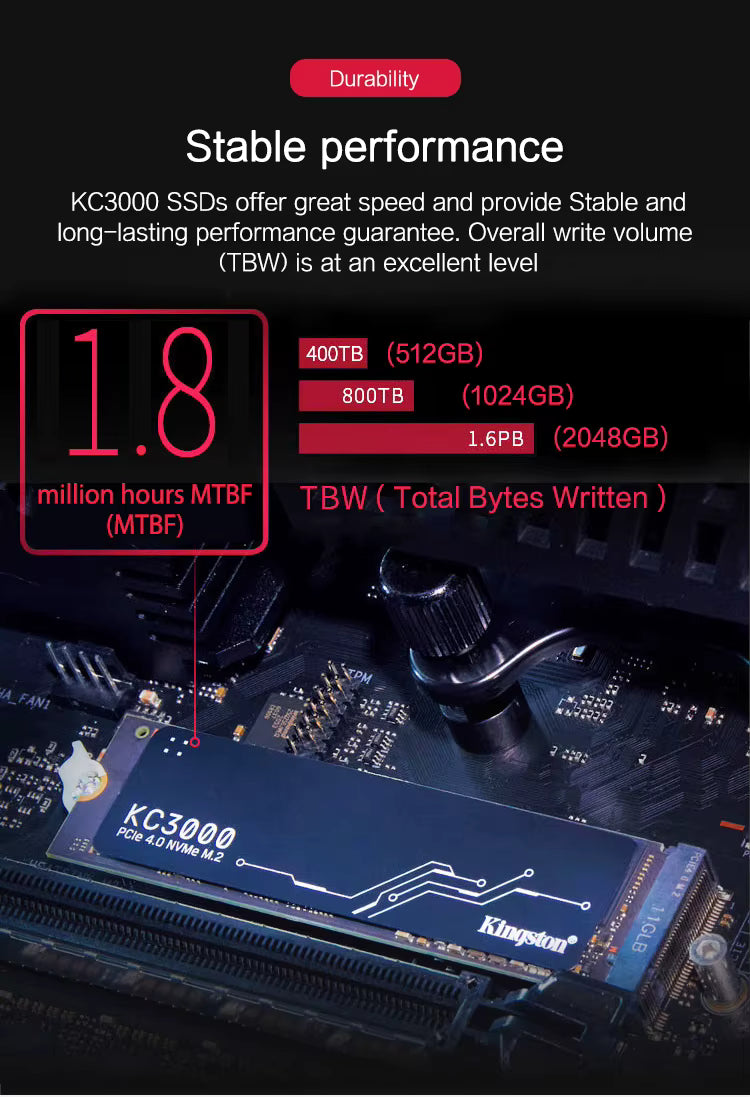 Kingston KC3000 NV2 1T 2T Solid State Drive 500G M.2 NVMe Laptop Hard Drive