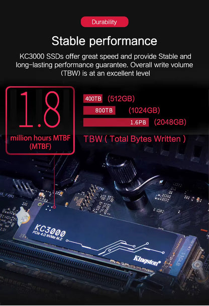 Kingston KC3000 NV2 1T 2T Solid State Drive 500G M.2 NVMe Laptop Hard Drive