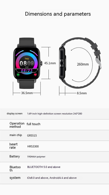 Smart Watch Bluetooth Frecuencia Cardíaca Presión Arterial Oxímetro Paso